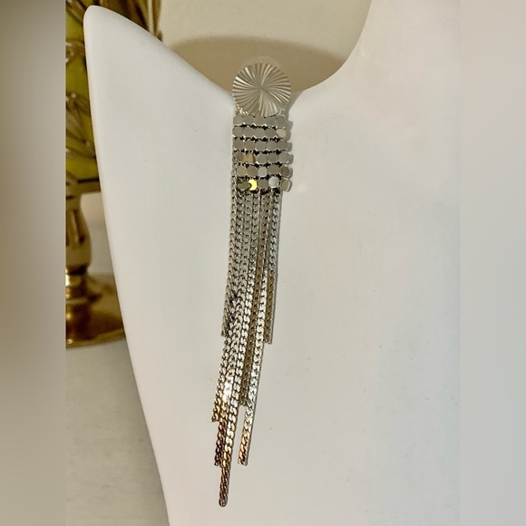 Beautiful silver dangle chain earrings - Picture 4 of 5